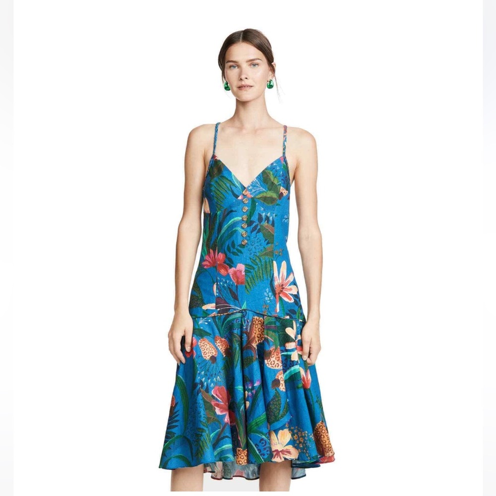 FARM RIO Blue Jungle Dress